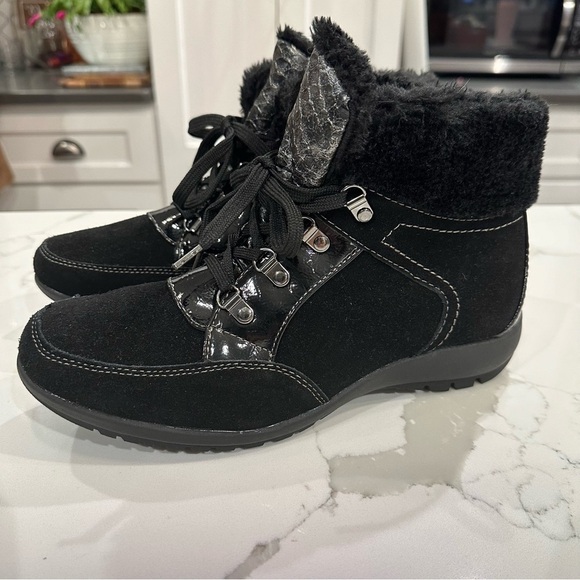 Sporto Shoes - Sporto Women’s Mia Suede Faux Fur Lace Up Boots Size 10M Winter Black  Comfort